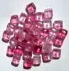 40 8x9mm Crystal Raspberry Pink Marble Cube Beads